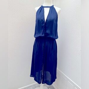ALC Navy, 100% Washed Silk, Halter Dress